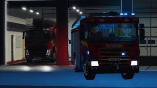 *RETAINED* St Helens Second Pump And Combined Ladder Platform Turnout - Merseyside Fire Roblox