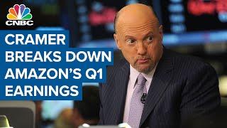 Jim Cramer breaks down Amazon's Q1 earnings as stock dips