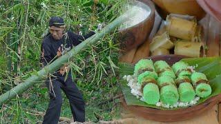 Memotong Bambu di Kebun | Membuat Kue Putu, Masak Patin Kuah Santan Kuning, Kerupuk, Sambal Terasi