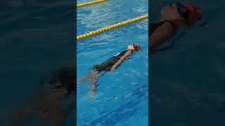 Tanay is Learning How To Swim Backstroke | Basic Technique #backstroke #howtoswim #swimming #shorts