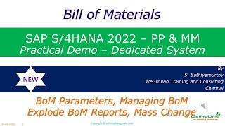 03-25 Bill of Materials - SAP S/4HANA PP MM Course with Demo