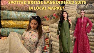 Aashiana shopping mall Karachi |Bareeze Embroidered suits |kundan Zari chiffon | Embose Silk fabric🩷