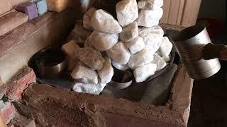 самодельная печь в баню, парюсь на углях.