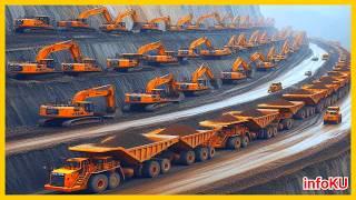 leveling 65 mountains | China uses thousands of heavy equipment