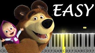 Masha and The Bear Theme Song | EASY PIANO TUTORIAL + SHEET MUSIC by Andantino [4K]
