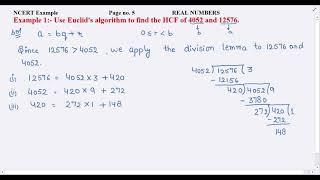 Use Euclid's algorithm to find the HCF of 4052 and 12576.