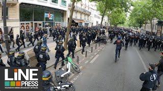 Manifestation contre l'extrême droite. Quelques incidents / Paris - France 15 juin 2024