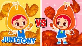 Fried Chicken vs. Seasoned Chicken  | VS Series | Food Song | Funny Kids Songs | JunyTony
