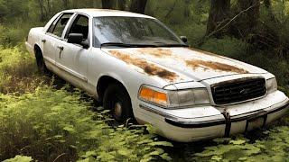 Restoration of Abandoned Police Car. Start to Finish Rust Repair and DIY Paint Job