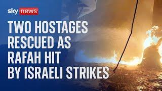 Two Israeli hostages rescued in Gaza as at least 37 killed in Rafah strikes | Israel-Hamas war