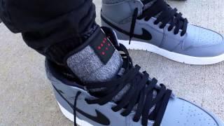 NIKE AIR JORDAN 1 RETRO HI HIGH "RARE AIR" COOL GREY GRAY/BLACK/WHITE 2015 ON FEET REVIEW HEAT!