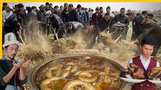 What is served after a funeral in Kyrgyzstan?  Massive Banquet Food for 500 People!!