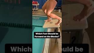 Your front foot should always be your dominant foot on the #swim blocks! #swimcoach #shorts