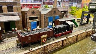 Sendener Kreisbahn Kanalhafen - Schöne Diorama Modelleisenbahn Anlage