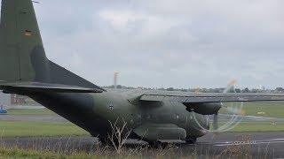 German Air Force C160 Transall - Close up take off (Prop vortices) - Gloucestershire Airport