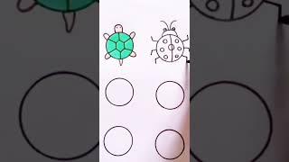 how to draw animals with circles |  drawing of animals | Laila's creations #shorts #youtubeshorts