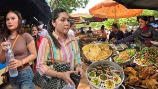 Cambodia Tour 2024 - Walking Tour 4K - Kandal Province - Countryside Street Food