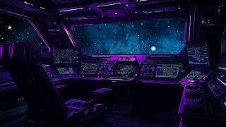 Spaceship Around the Cockpit | Brown Noise Space | Space Travel