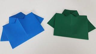 Hemd aus ORIGAMI Papier falten, DIY | Papierhemd falten | Basteln & Gestalten