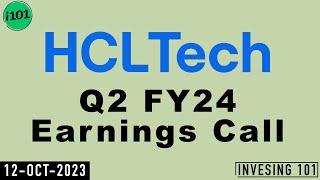 HCL Technologies Ltd Q2 FY 24 Earnings Call | HCL 2024 Q2 Results | Latest News