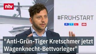 "Anti-Grün-Tiger Kretschmer jetzt Wagenknecht-Bettvorleger" - Grünenr Banaszak im Frühstart | ntv