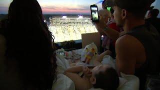 Iowa Fans Wave to Kids at the Children's Hospital