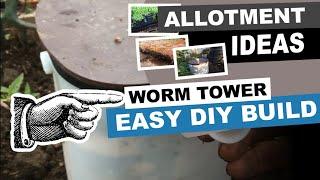 In ground worm tower made from reclaimed 25 litre containers