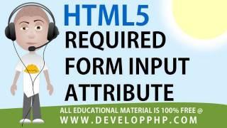 HTML 5 tutorial Required Form Field Input Attribute Example
