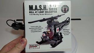 US Army Bell 47 MASH Helicopter w/Pilot Brick Brigade Brickmania