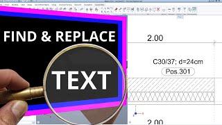 How to find and replace text in Allplan?