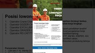 Loker thiess lowongan kerja#trending #loker2023 #loker