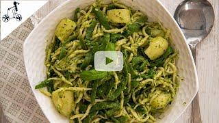 Traditional Trofie Pasta With Genovese Pesto