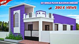 30 Modern Single floor elevations for individual houses |  new house front elevation design photos