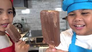 Troy and Izaak Making Nutella Milk IceCream for Kids TBTFUNTV