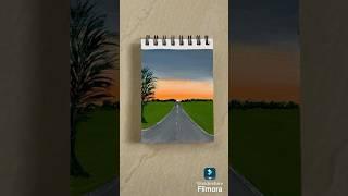 Sunset painting //#shorts #art #painting #viralshorts #art #artist #sunset #landscapepainting