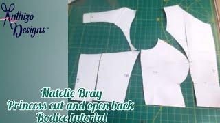 How to make a princess cut seam and open back bodice tutorial | Natalie Bray
