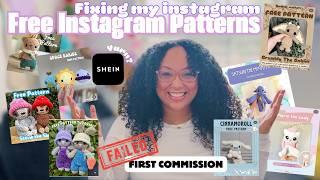  Crocheting Free Instagram Patterns + SHEIN Yarn Review! | Plus My First Commission