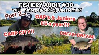 Williamthorpe AC Pond 2, FISHERY AUDIT #30.  Carp and Bream fishing heaven.