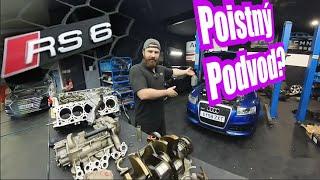 4 časť Audi RS6 V10 , musel som odpíliť časťi motora karbobrúskou .Vytopená ? Nie.. poistný povod ..