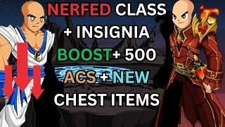 AQW HUGE UPDATE - INSIGNIAS, FREE ACS, MARTIAL ARTIST NERF, 10K CHEST NEW ITEMS, NEW BADGE ITEMS