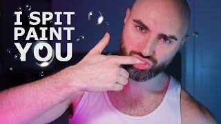 ASMR : Spit Painting Your Face | Male Mouth Sounds | Fast and Aggressive Rainbow Makeover 