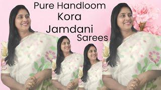 Handloom Kora jamdani sarees  #trending #video #viralvideo #youtube #ytshorts #fashion #instagram