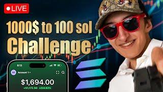 I'm Turning 1000 Dollars into 100 Solana LIVE