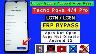 Tecno Pova 4/4 Pro Frp Bypass Android 12 | Tecno (LG7N/LG8N) Google Account Bypass Without PC