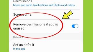 What Is Remove Permission if app is unused in Samsung Phone