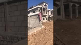 Gray Structure House in Kashmir ll 3 Story Building ll Block Masonry ll Arch