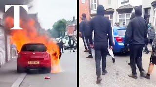 Far-right rioters damage homes and destroy cars in Middlesbrough