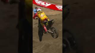 Gnarly get-off for Haiden Deegan in 250 moto 2 