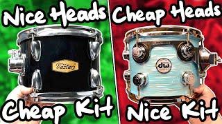 $4,000 Drum Set with Cheap Heads VS $400 Drum Set with Nice Heads