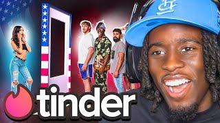 Kai Cenat Reacts To USA x Sidemen REAL LIFE Tinder!